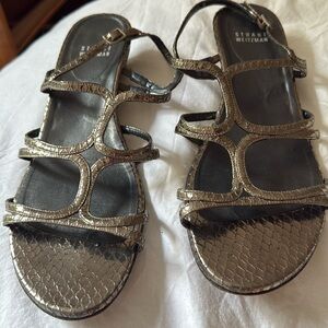 Stuart Weitzman Women's Silver Strappy Sandals